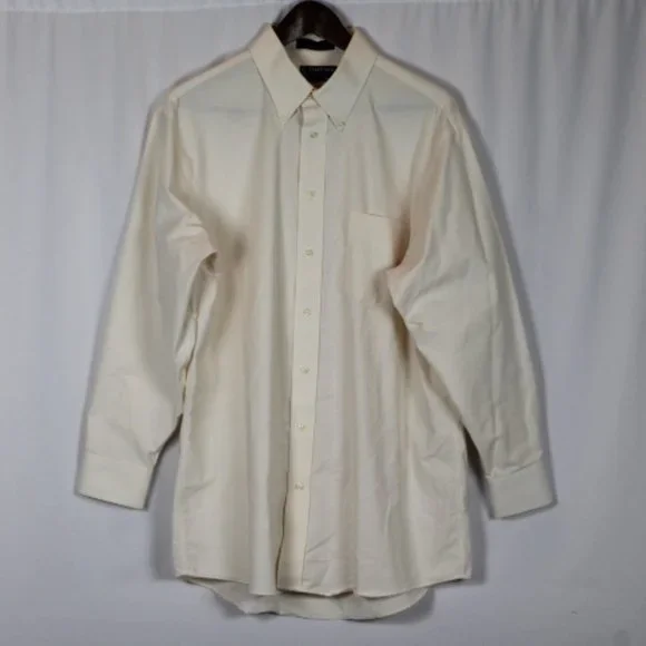 Stafford Essentials Shirts | Stafford Essentials Beige Men's Long Sleeve Dress Shirt Button Down 16.5 014 | Color: Cream/White | Size: 16.5 | Stafford Essentials Shirts | Stafford Essentials Beige Men's Long Sleeve Dress Shirt Button Down 16.5 014 | Color: Cream/White | Size: 16.5 |